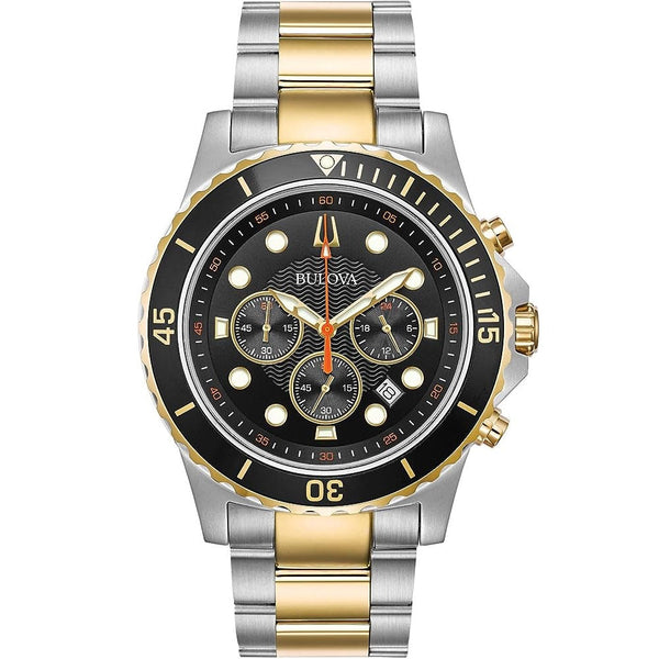 Reloj Bulova Marine Star Hombre Acero Bicolor Esfera Negra - Reloj original en Guatemala