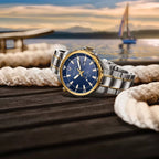 Reloj Bulova Marine Star Hombre Acero Bicolor Azul - Vista lateral