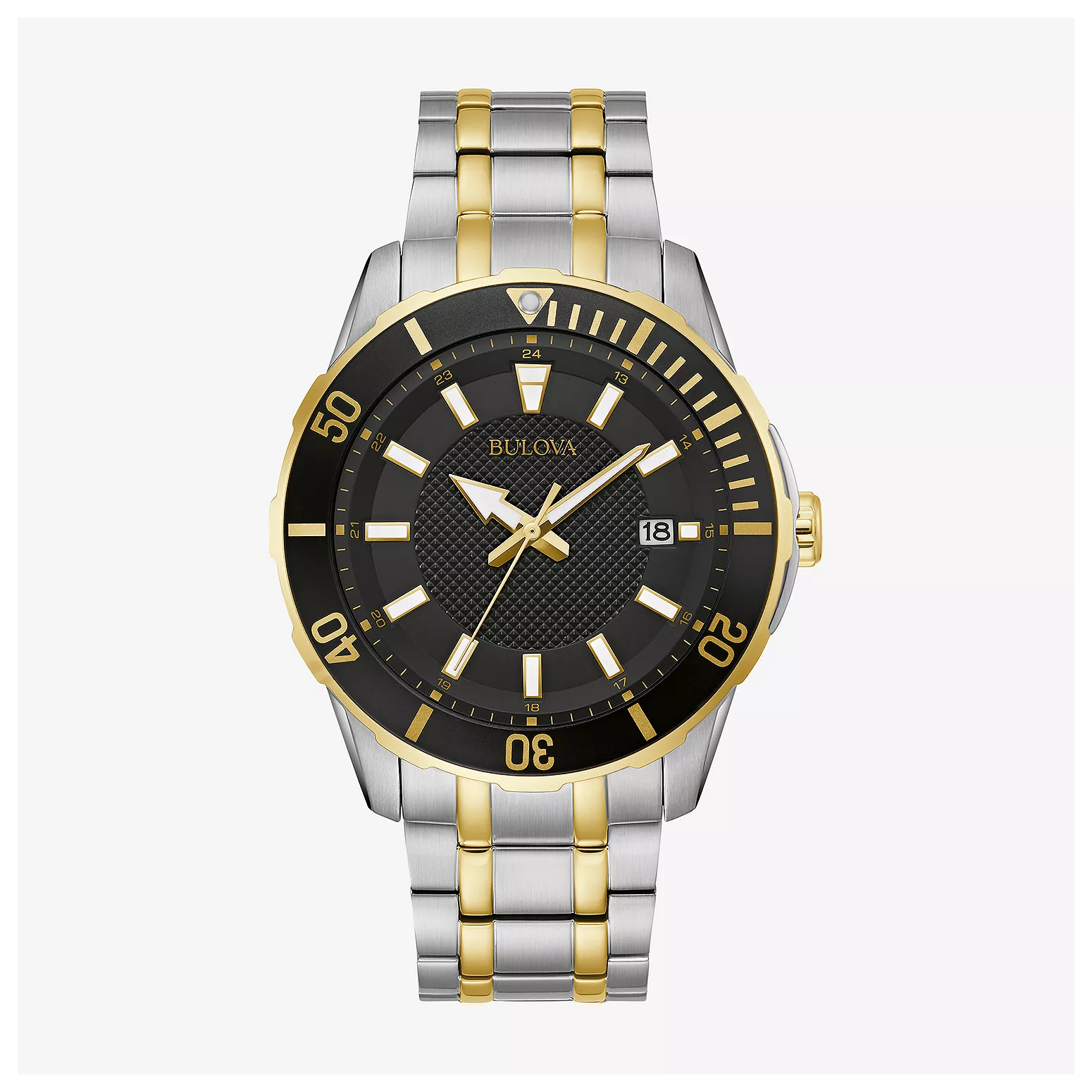 Reloj Bulova Hombre Acero Bicolor Esfera Negra - Reloj original en Guatemala