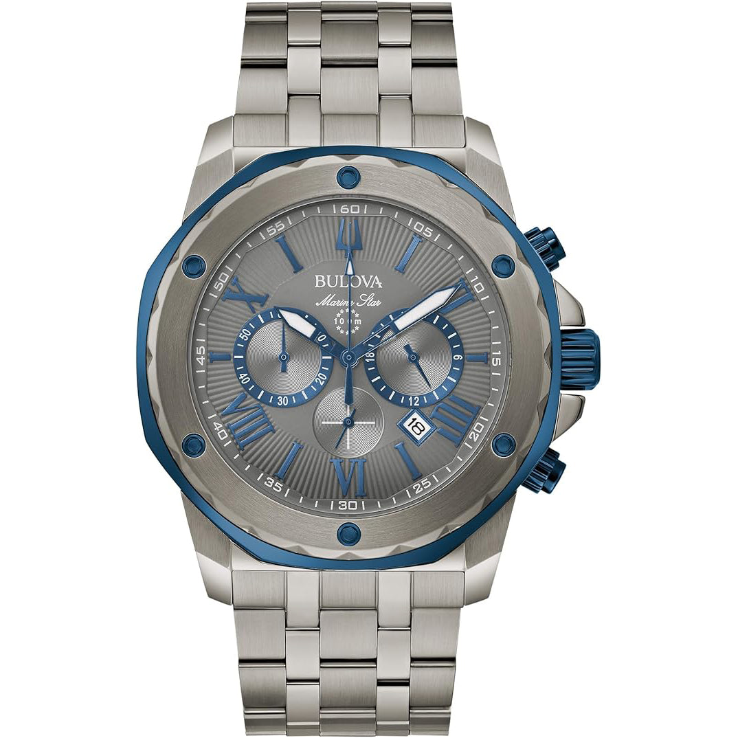 98B411 Reloj Bulova Marine de hombre banda de metal - Acero Inoxidable Plateado