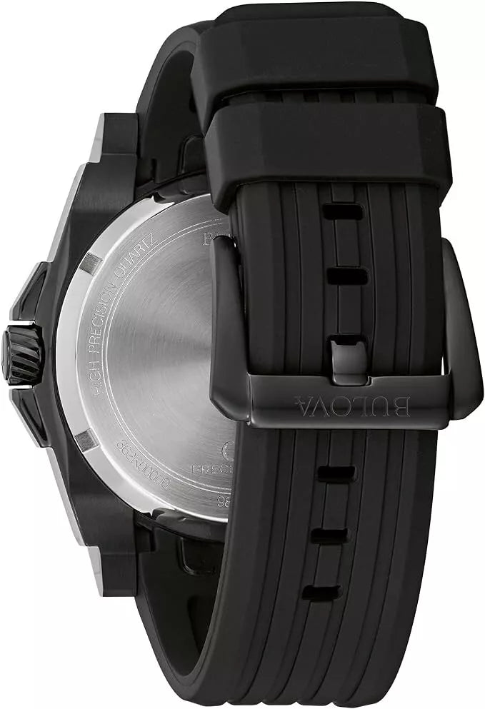 Reloj Bulova Precisionist de caballero pulsera de caucho - Detalle de esfera