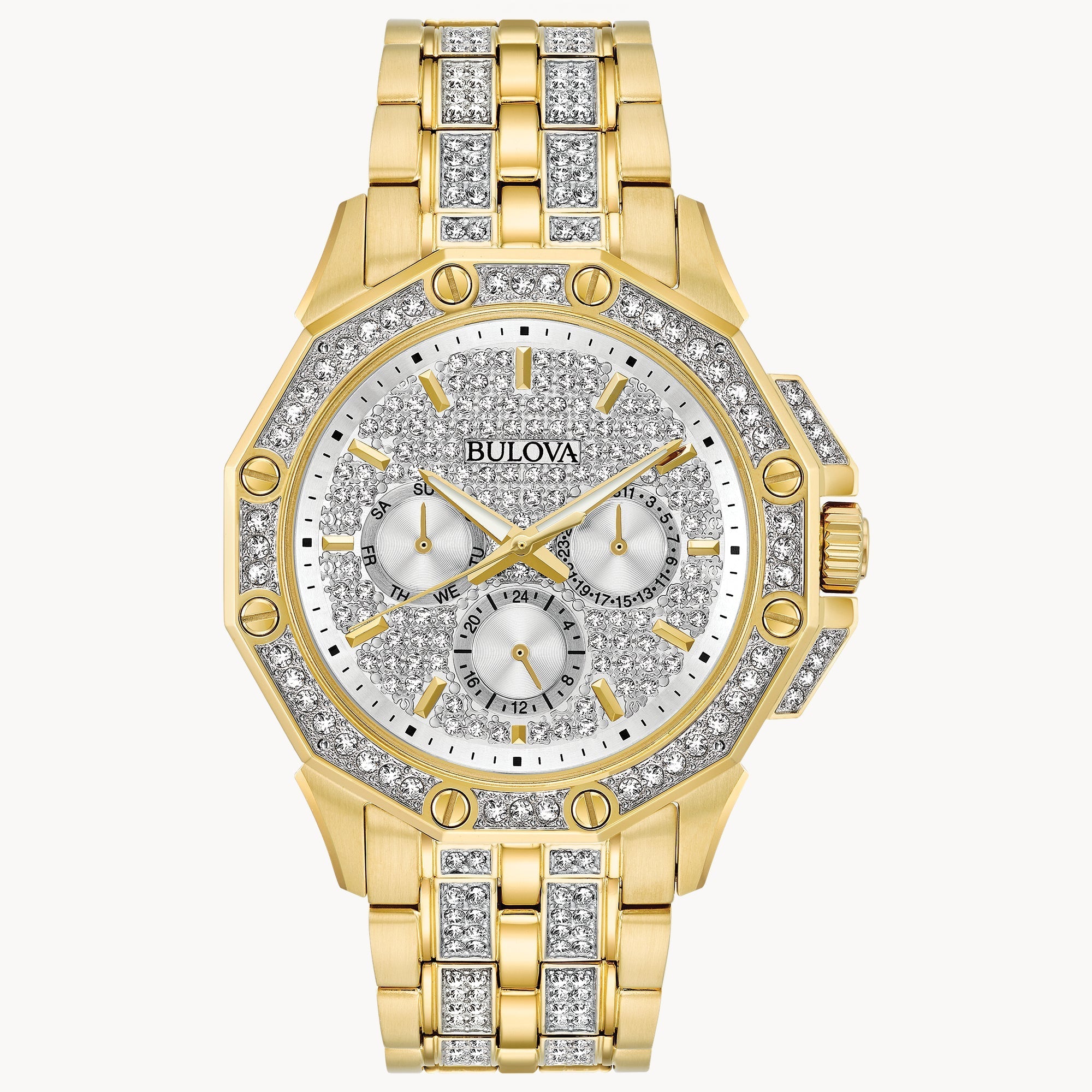 Reloj Bulova Octava Hombre Acero Dorado Cristales - Reloj original en Guatemala