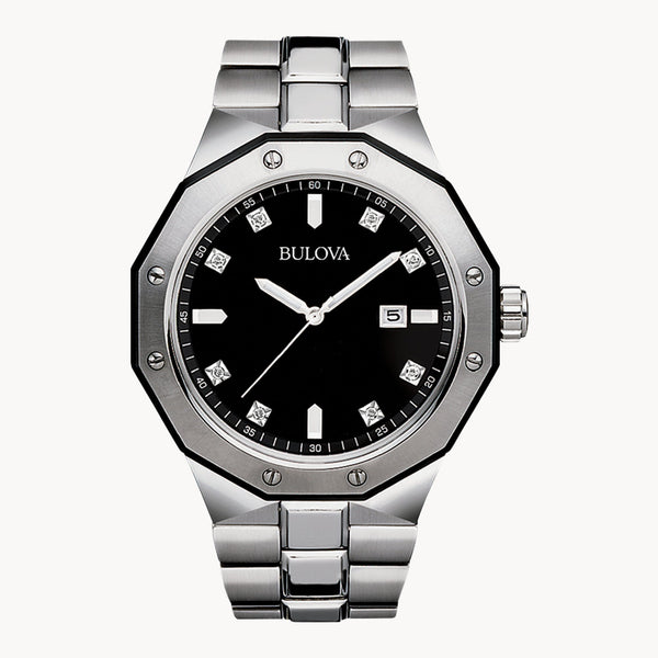 Reloj Bulova Classic Diamond Hombre Brazalete Acero Negro - Reloj original en Guatemala