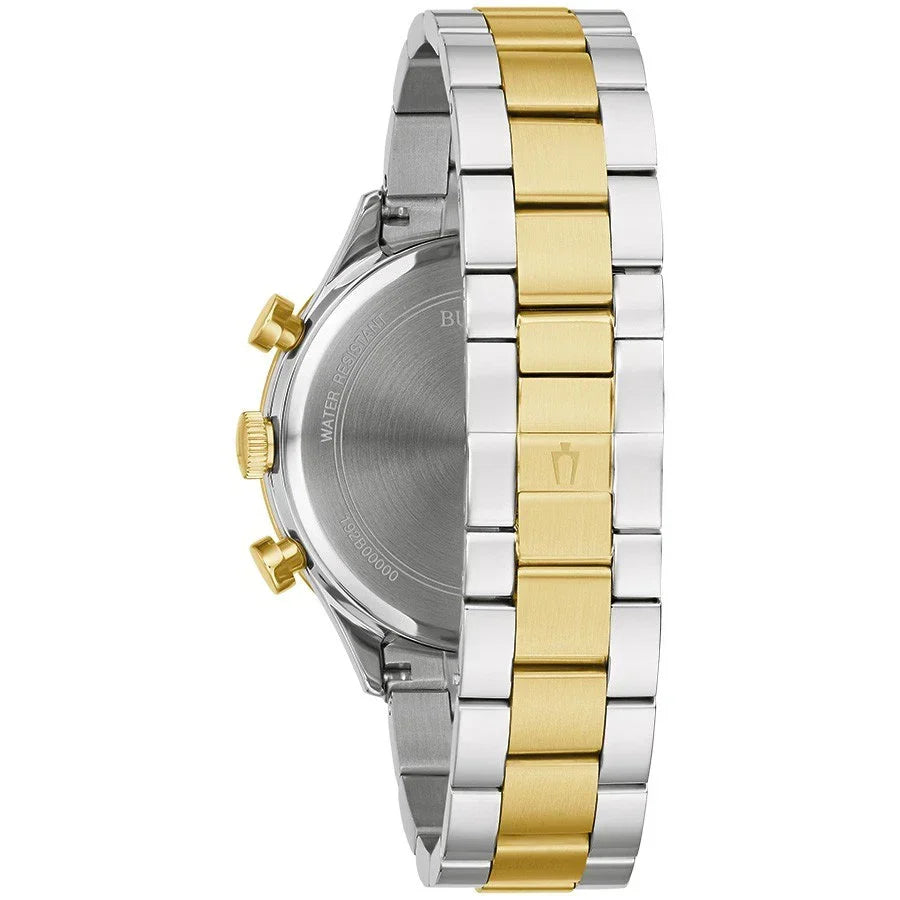Reloj Bulova Diamante Hombre Acero Bicolor Negro - Detalle de esfera