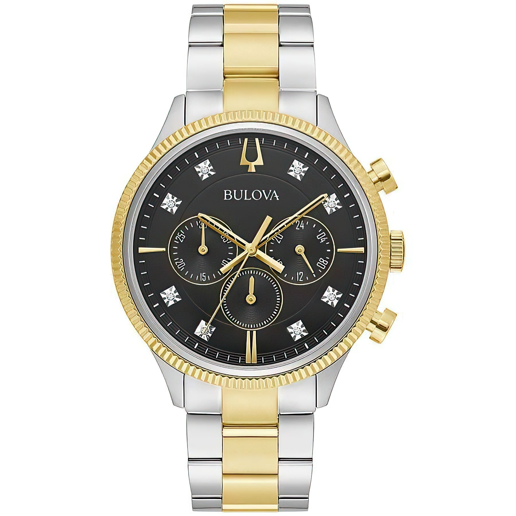 Reloj Bulova Diamante Hombre Acero Bicolor Negro - Reloj original en Guatemala