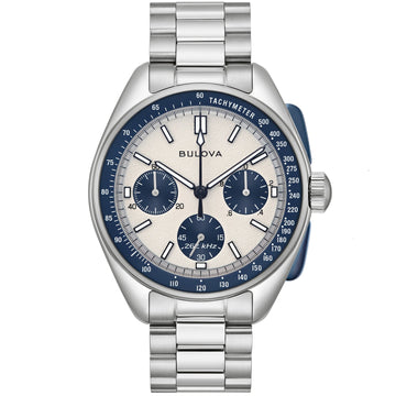 98K112 Reloj Bulova Lunar Pilot de hombre correa de acero inoxidable plateado 43.5 mm