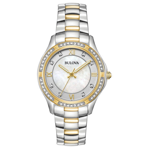 98L255 Reloj Bulova de dama brazalete de acero bicolor