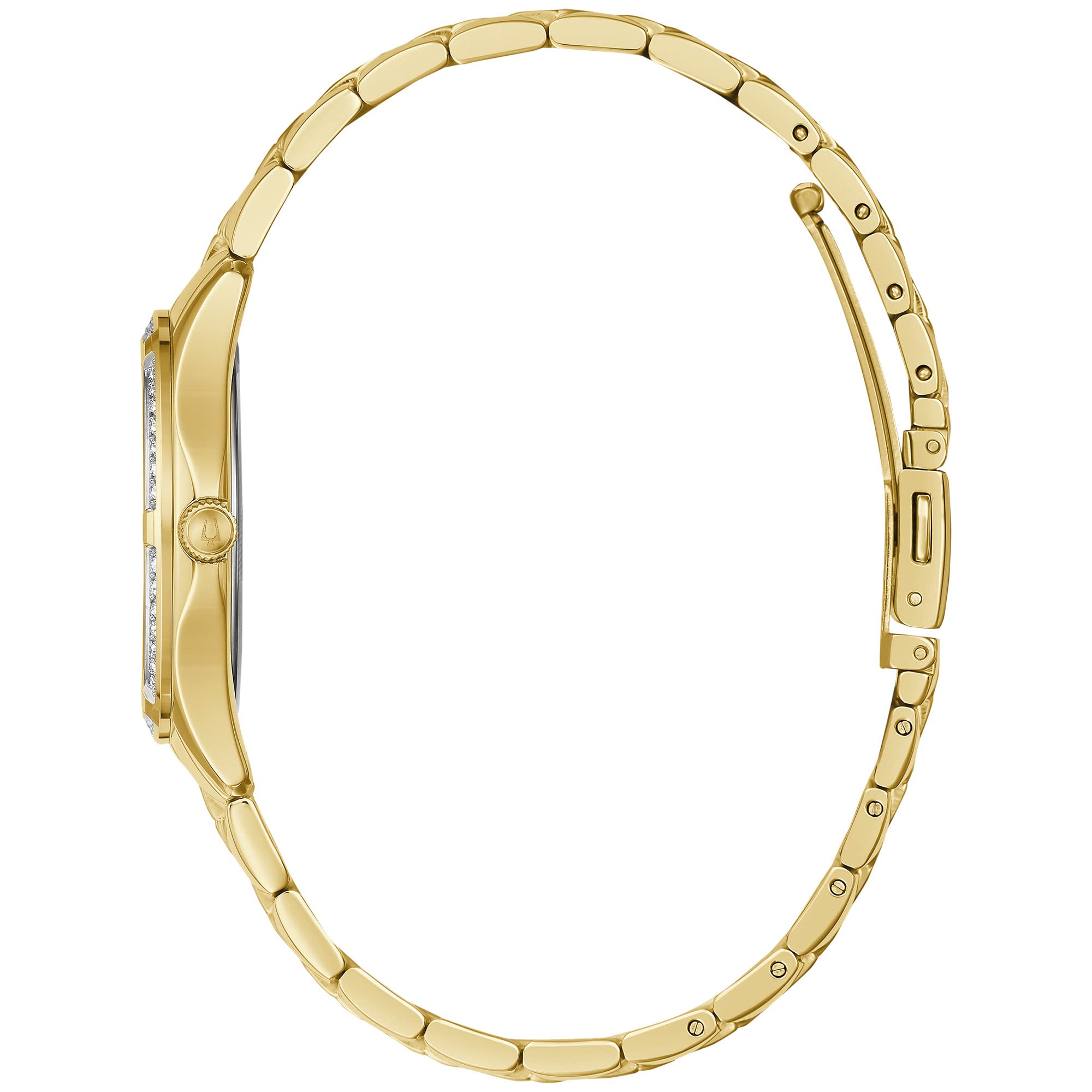98L256 Bulova Reloj Crystal Accent para Dama banda de metal