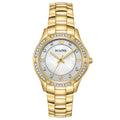 98L256 Bulova Reloj Crystal Accent para Dama banda de metal