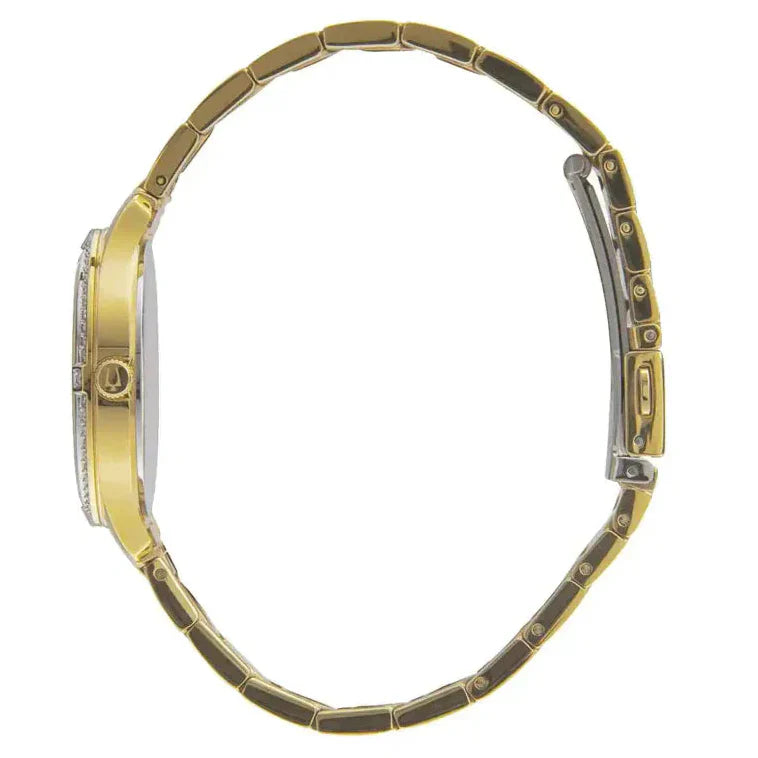 Reloj Bulova Crystal de dama pulsera de metal - Vista lateral