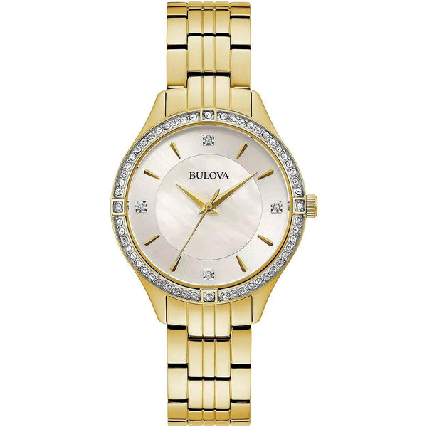 Reloj Bulova Crystal de dama pulsera de metal - Reloj original en Guatemala