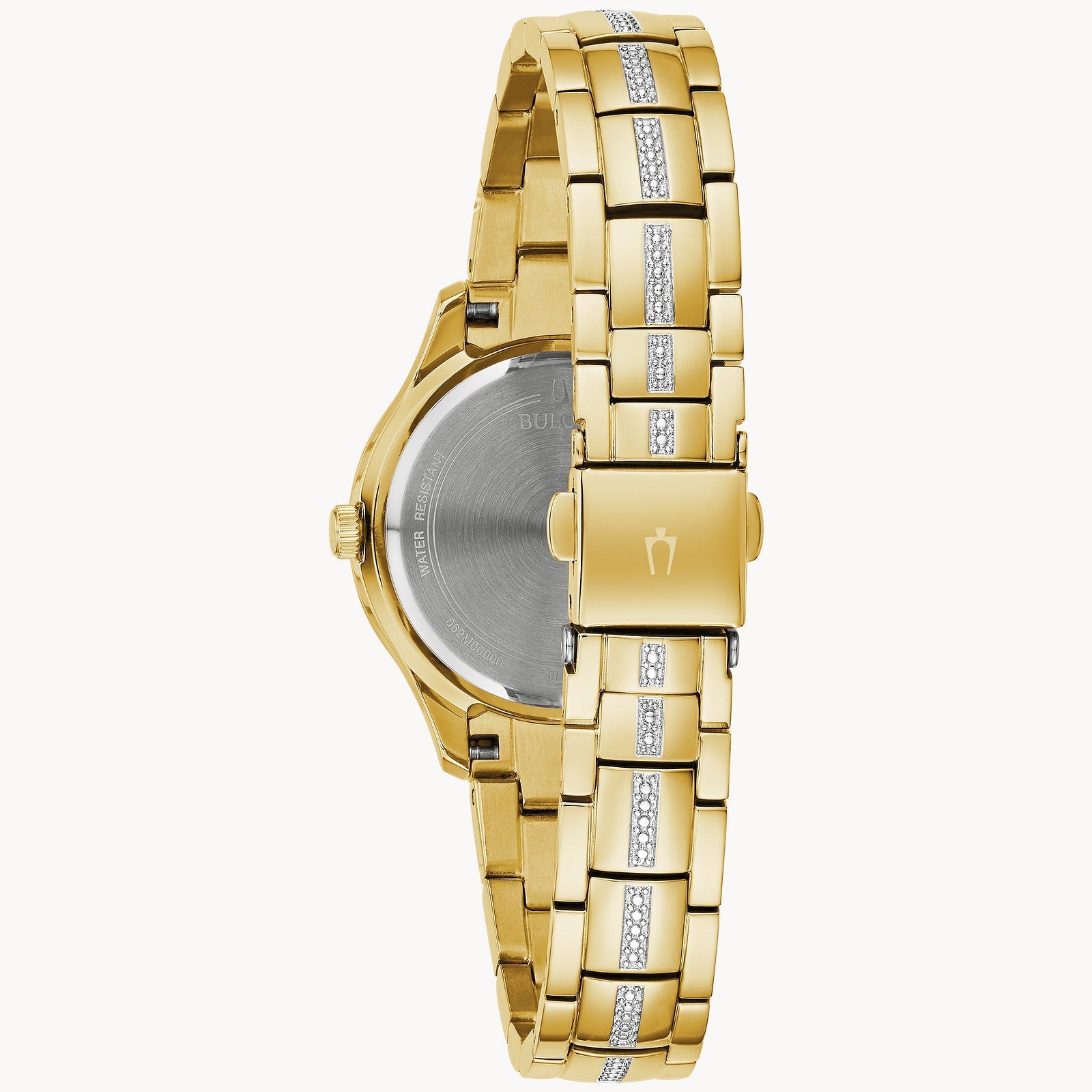 Reloj Bulova Phantom Mujer Acero Dorado Cristales - Vista lateral
