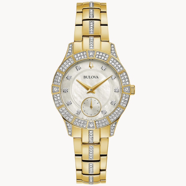 Reloj Bulova Phantom Mujer Acero Dorado Cristales - Reloj original en Guatemala