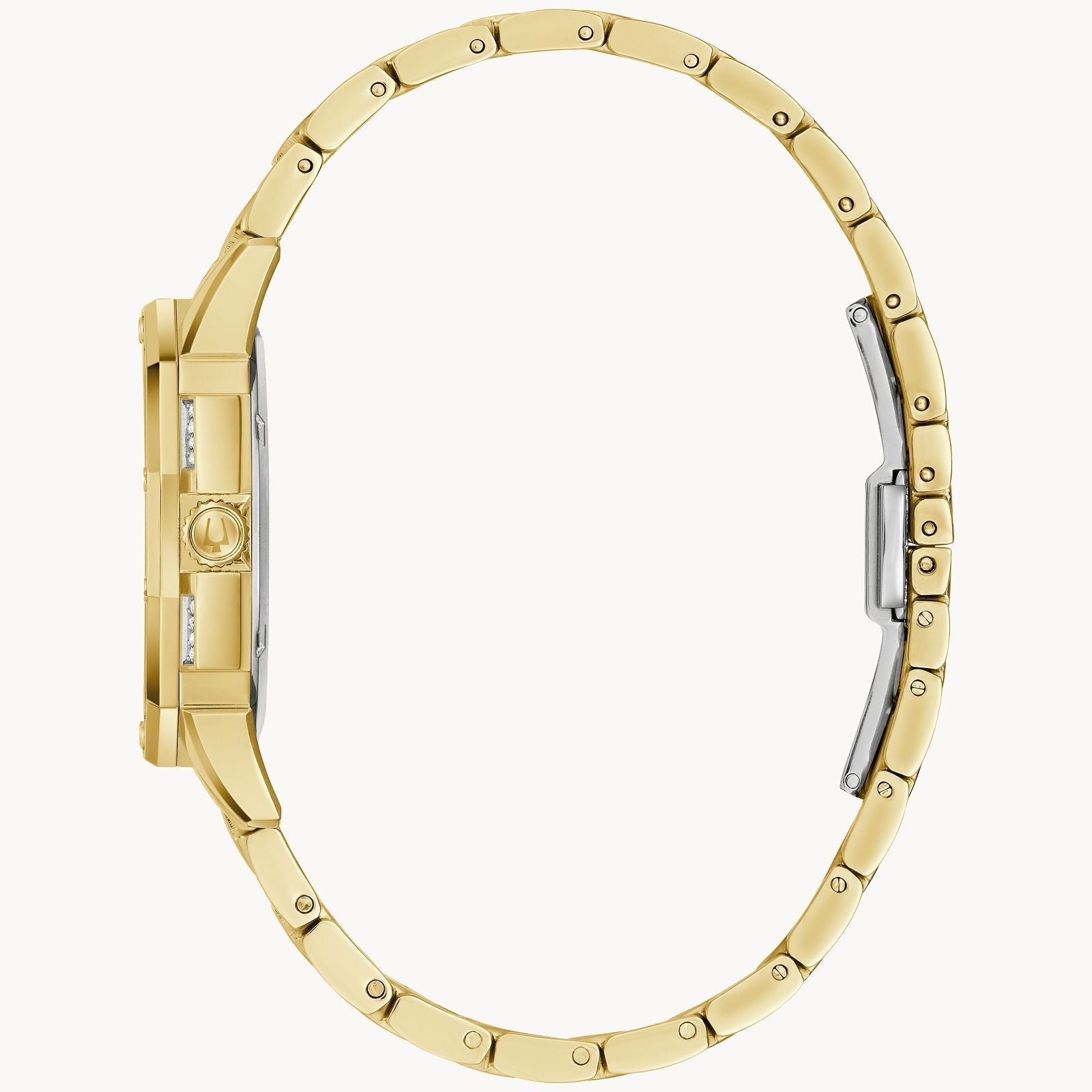 Reloj Bulova Octava Mujer Metal Dorado Cristales - Detalle de esfera