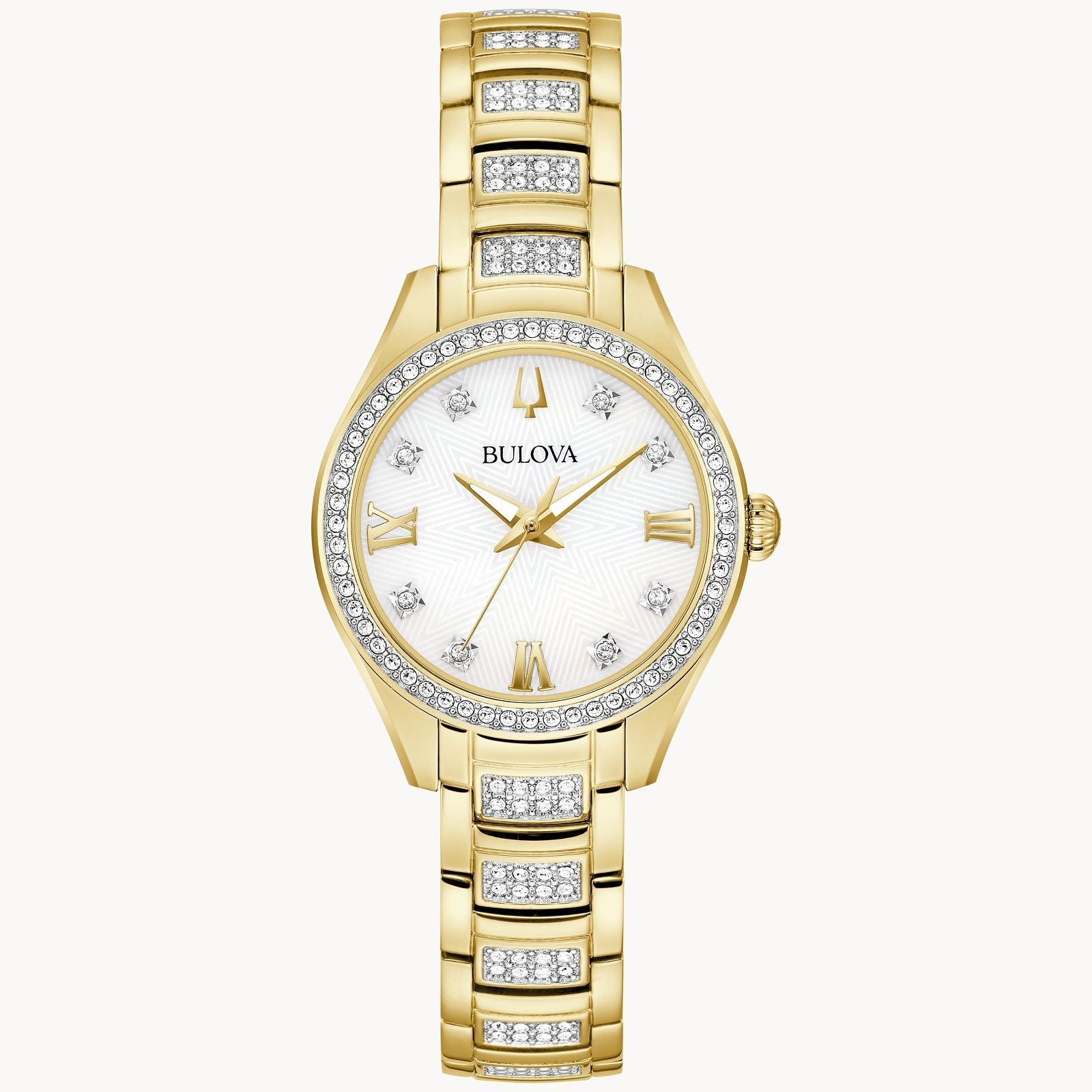 98L306 Reloj Bulova Cristal de señorita banda de acero inoxidable 29 mm