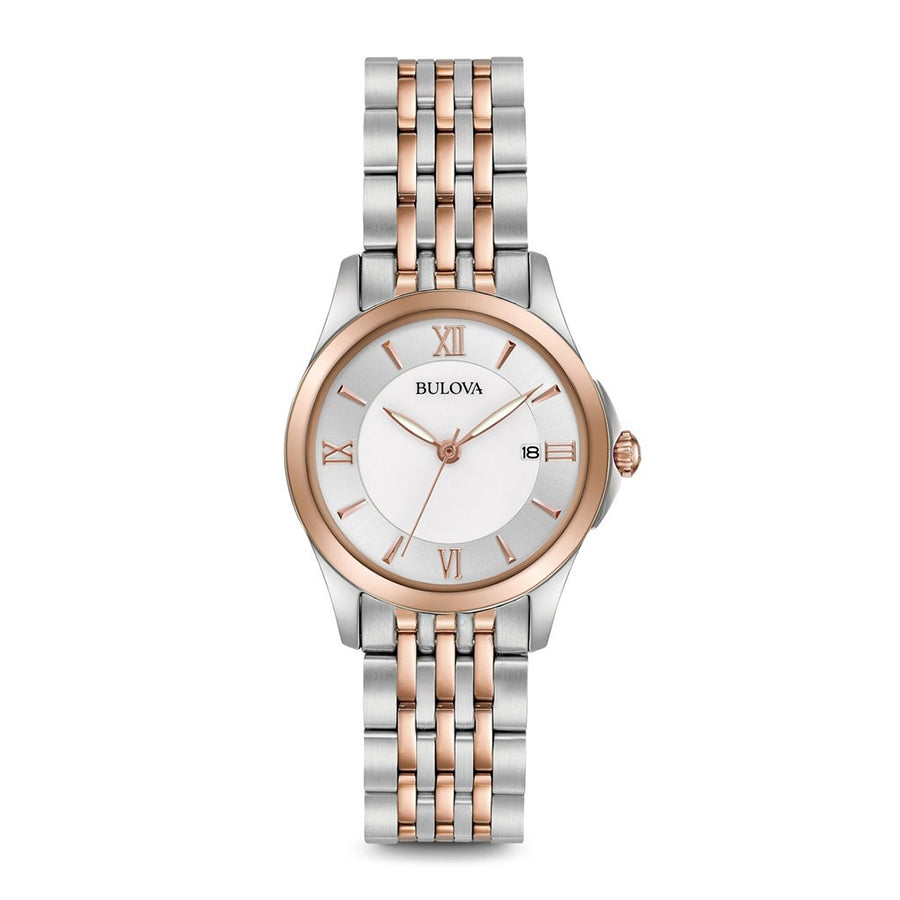 Reloj Bulova Mujer Acero Bicolor Tono Oro Rosa - Reloj original en Guatemala