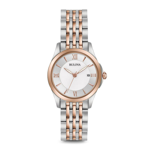 Reloj Bulova Mujer Acero Bicolor Tono Oro Rosa - Reloj original en Guatemala