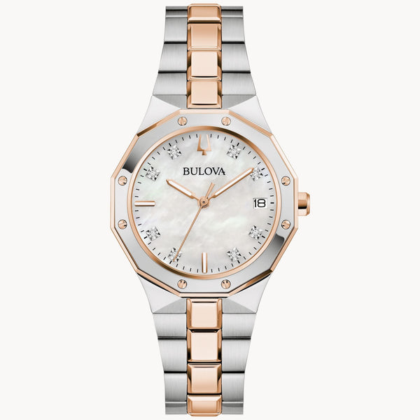 Reloj Bulova Prestige Diamond de dama correa de metal - Reloj original en Guatemala