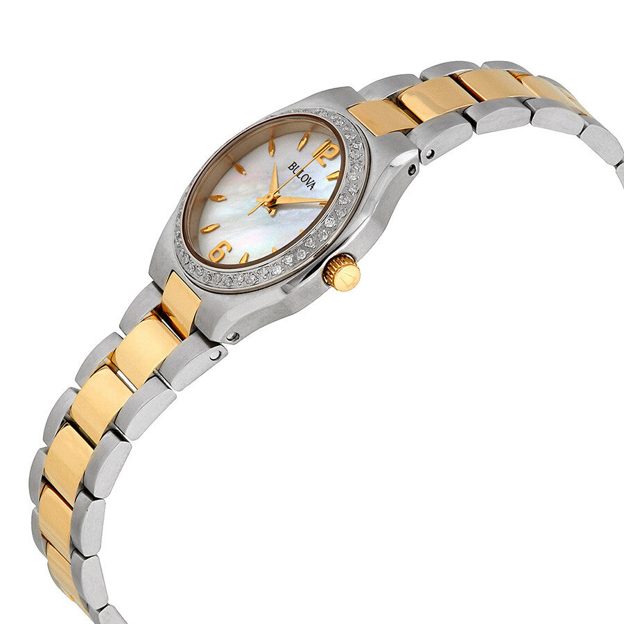 Reloj Bulova Diamond Mujer Acero Bicolor - Detalle de esfera