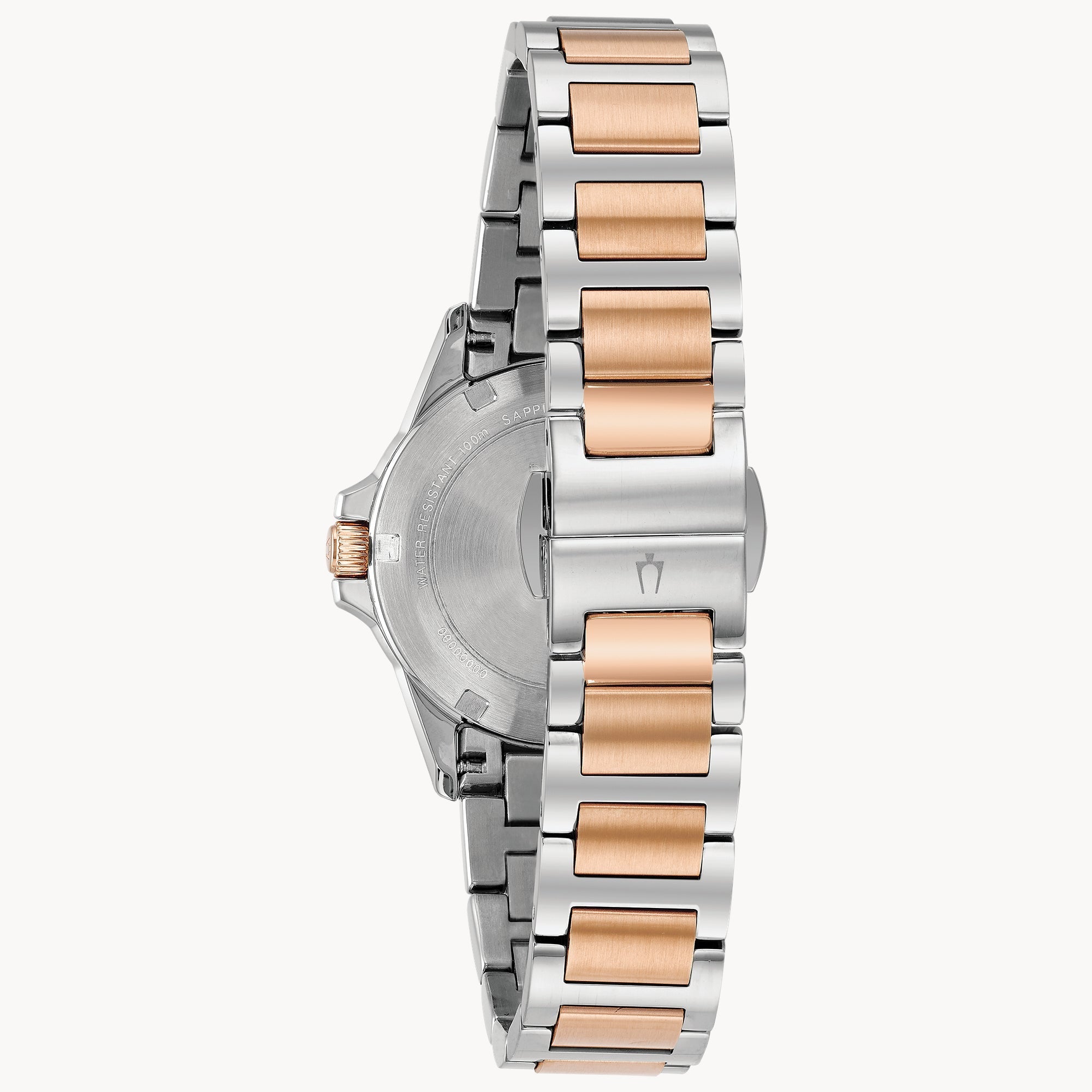 Reloj Bulova Marine Star Mujer Acero Tono Oro Rosa - Detalle de esfera