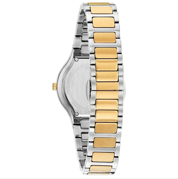 Reloj Bulova Mujer Diamantes Acero Bicolor Azul - Vista lateral