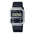 A-100WEL Reloj Casio Vintage Unisex Correa de Cuero Negro - Reloj original en Guatemala