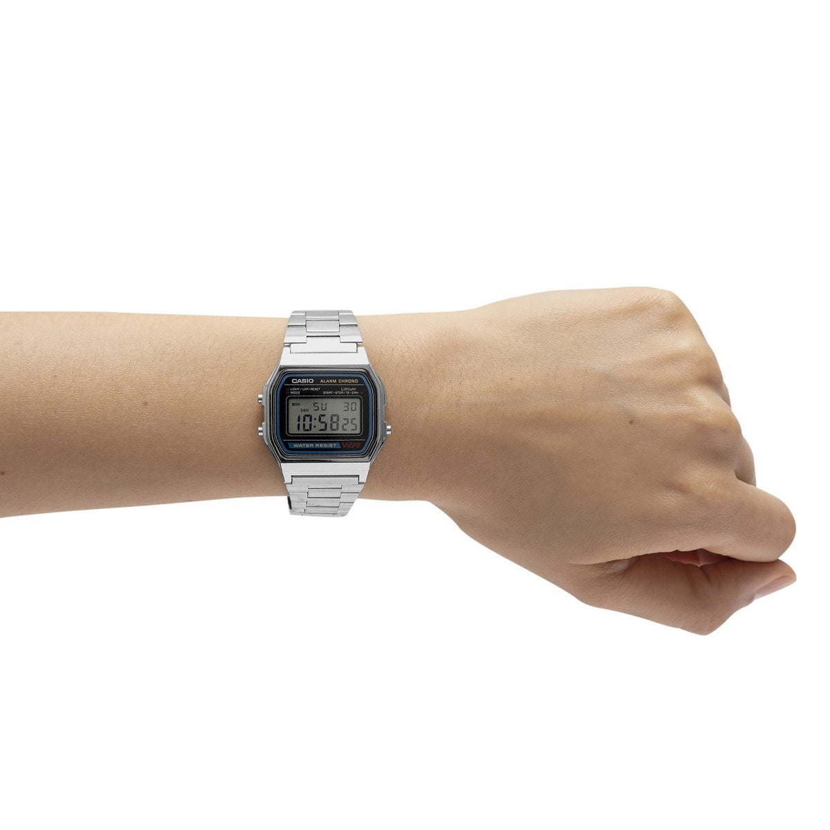 A-158WA-1 Reloj Casio Unisex, Vintage Clásico Cronómetro - Plateado