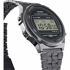 A-171WEGG Reloj Casio Vintage Unisex Correa de Acero Negro - Vista lateral