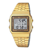 A-500WGA Reloj Casio Vintage World Time Hombre Acero Dorado - Reloj original en Guatemala