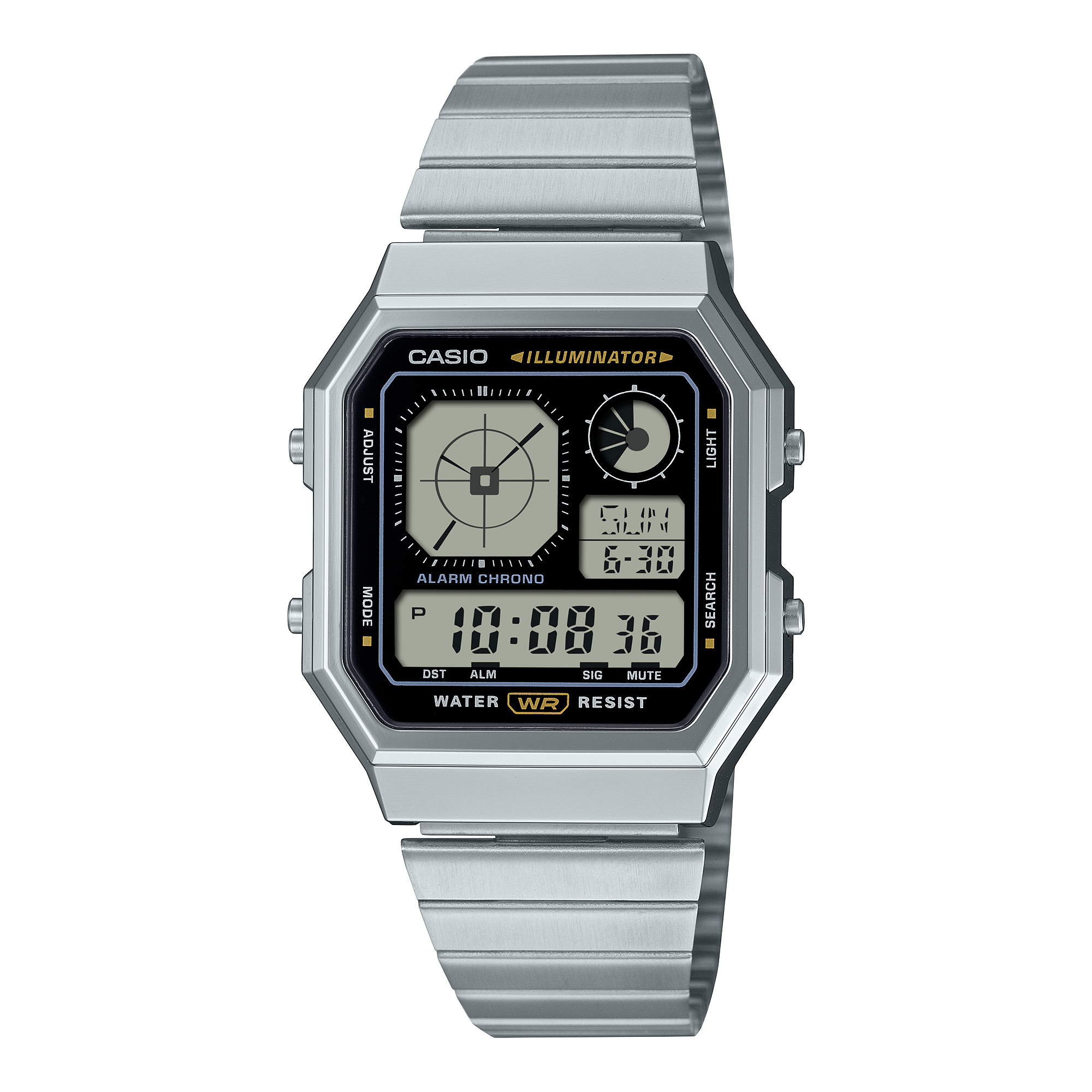 1A Reloj Casio Digital Hombre Correa de Acero Plata - Reloj original en Guatemala