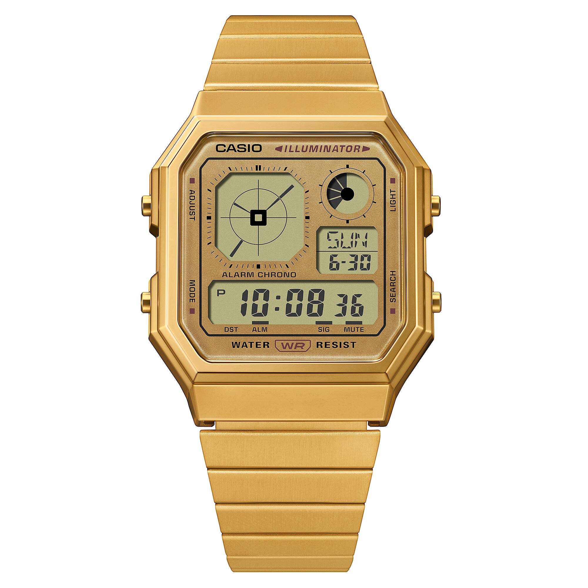 Reloj Casio Digital Hombre Acero Inoxidable Dorado - Detalle de esfera
