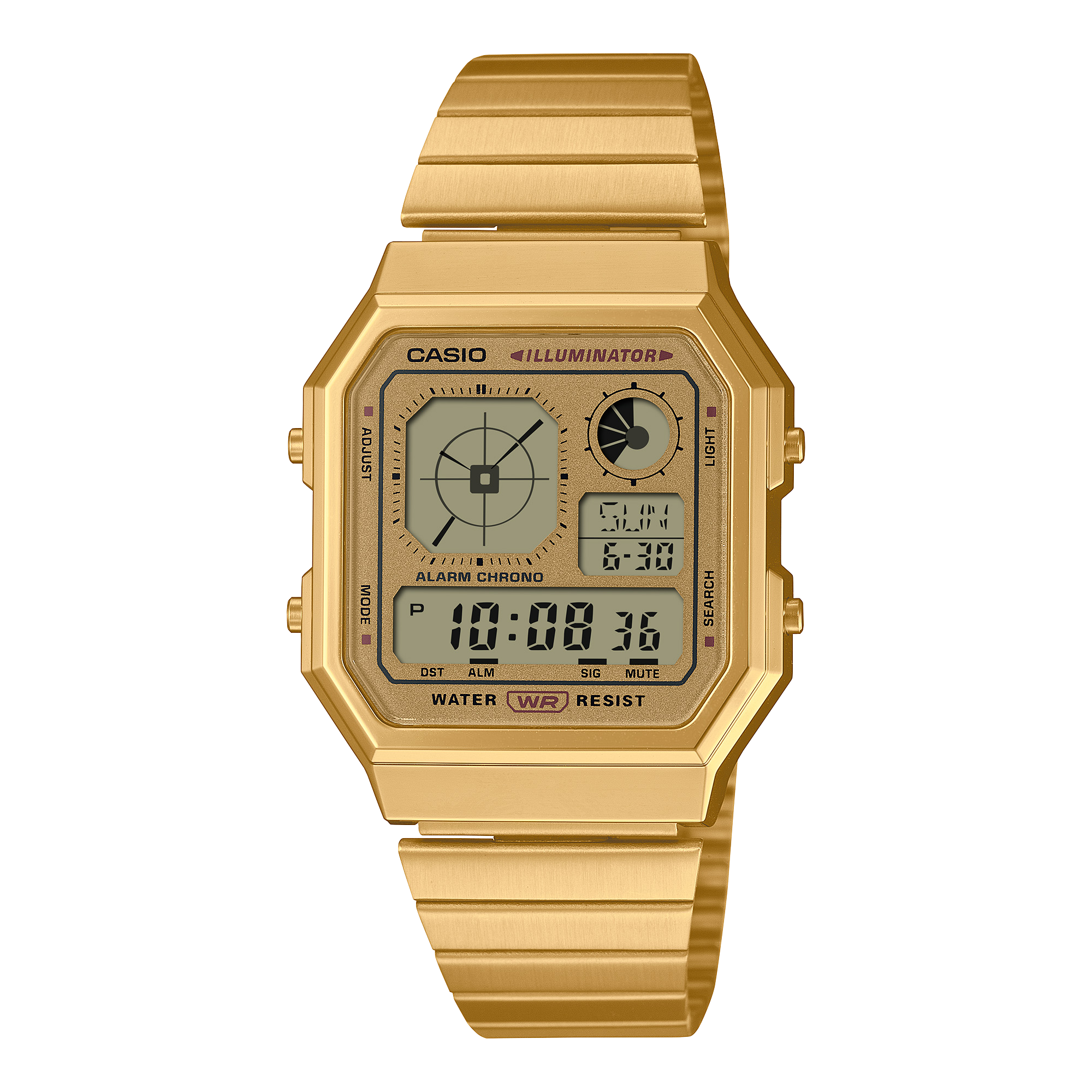 A130WEG-9A Casio de hombre pulsera de acero inoxidable digital