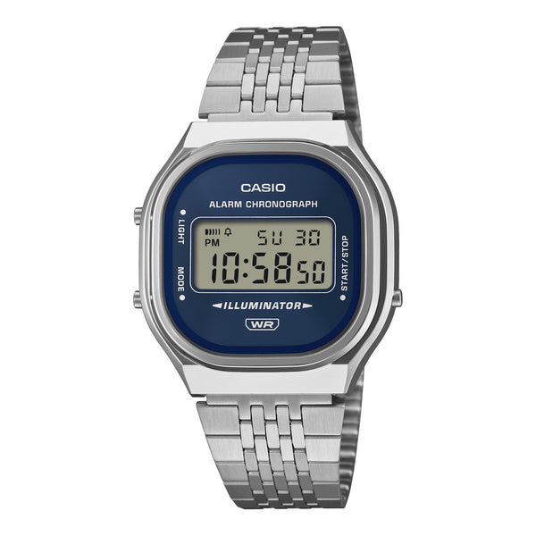 A140WE-2A Reloj Casio Vintage unisex correa de metal - Acero Inoxidable Plateado