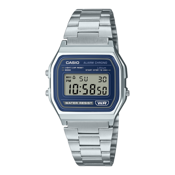 A158WEA-2 Reloj Casio de hombre correa de metal digital - Acero Inoxidable Plateado