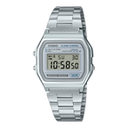A158WEA-7 Reloj Casio Digital unisex corre de metal - Acero Inoxidable Plateado