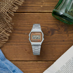 A158WEA-9 Reloj Casio unisex pulsera de metal - Acero Inoxidable Plateado