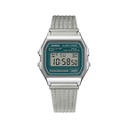A158WEM-3 Reloj Casio unisex banda mesh - Acero Inoxidable Plateado