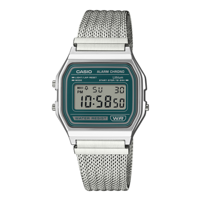 A158WEM-3 Reloj Casio Vintage unisex - pulsera Milanese Esmeralda