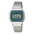 A158WEM-3 Reloj Casio unisex banda mesh - Acero Inoxidable Plateado