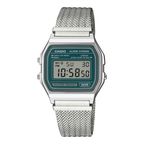 A158WEM-3 Reloj Casio unisex banda mesh - Acero Inoxidable Plateado