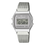 A158WEM-7 Reloj Casio unisex correa mesh - Acero Inoxidable Plateado