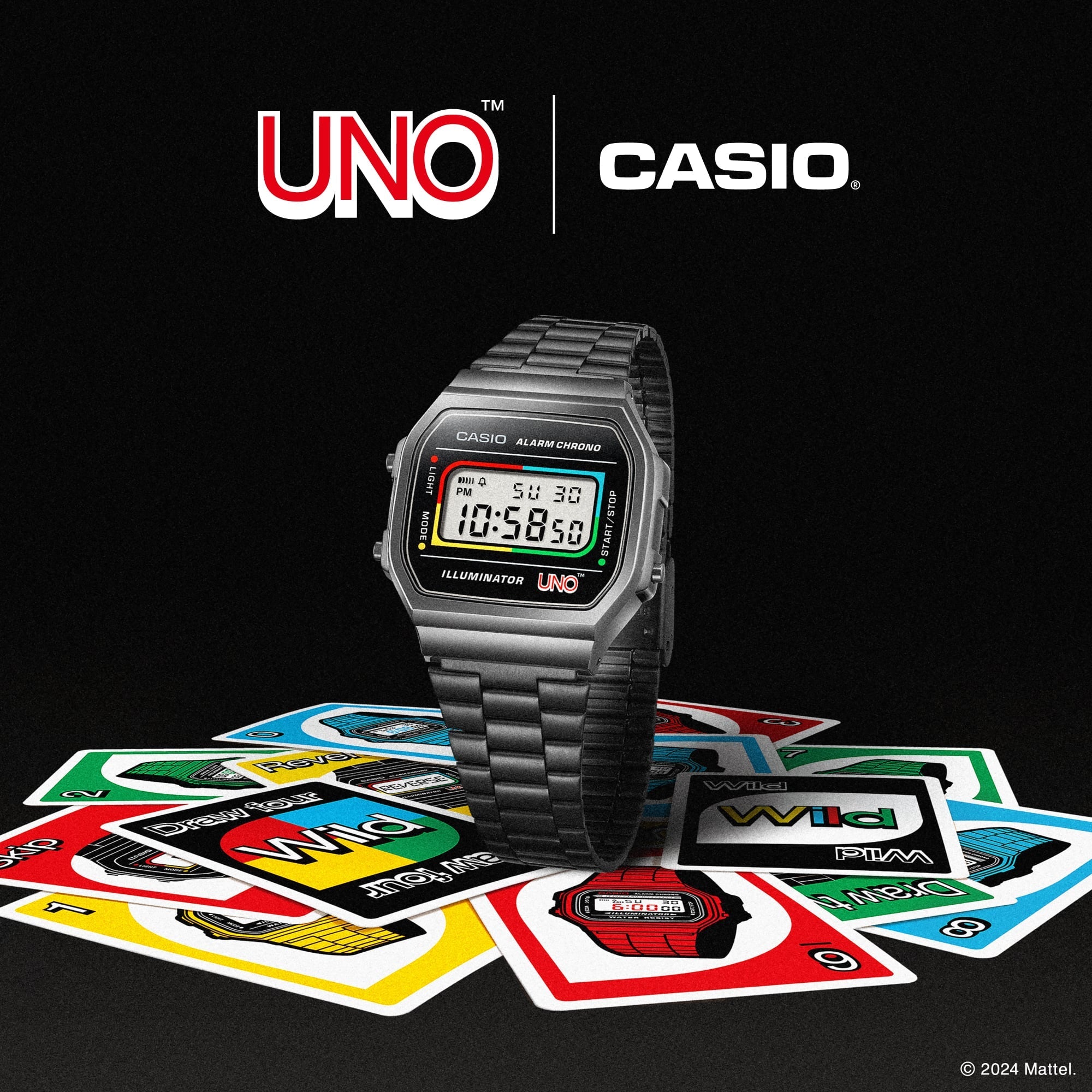 Reloj Casio Vintage UNO Unisex Correa de Acero - Vista lateral