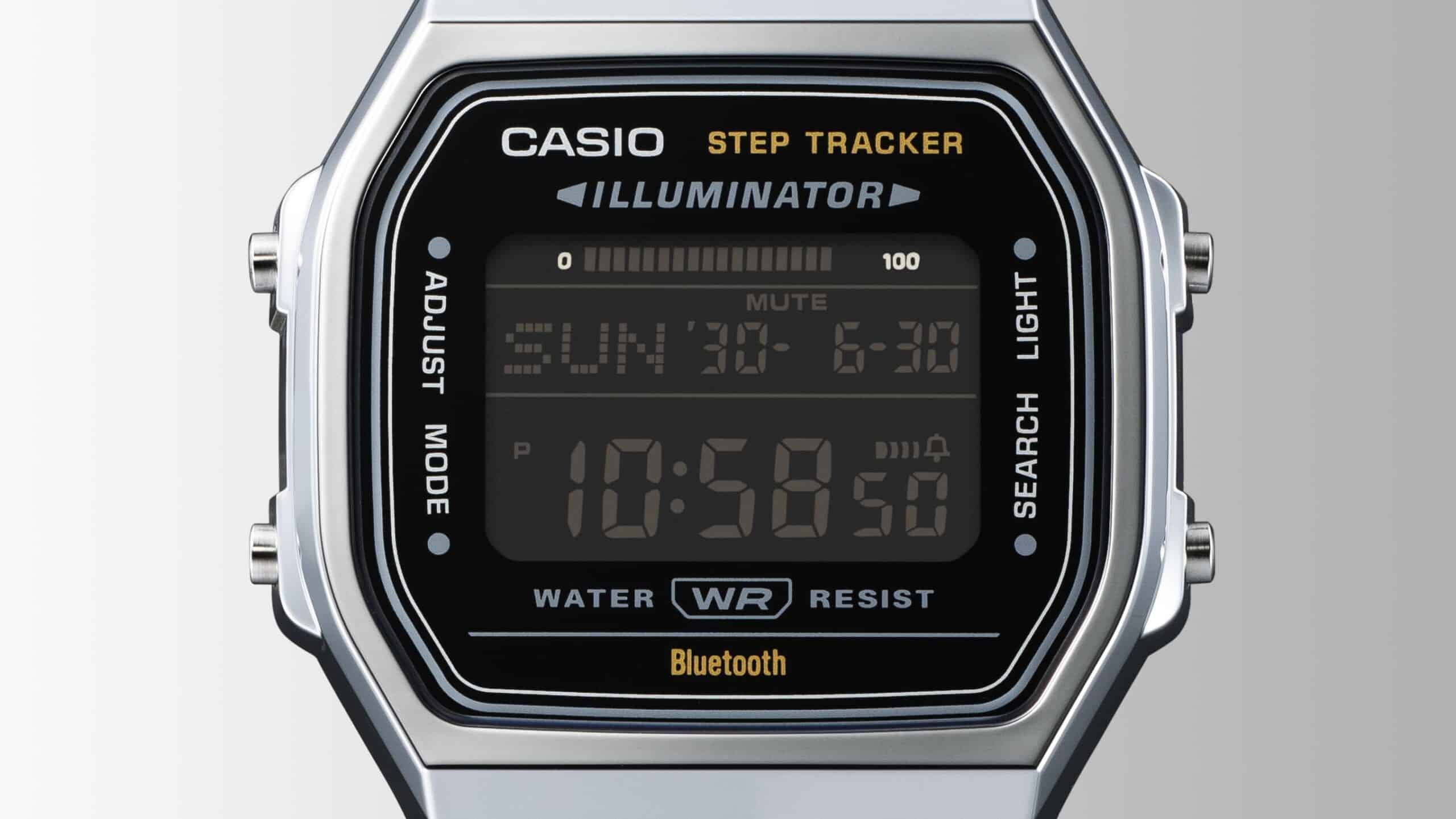 ABL-100WE-1B Casio reloj unisex con pulsera de metal con bluetooth