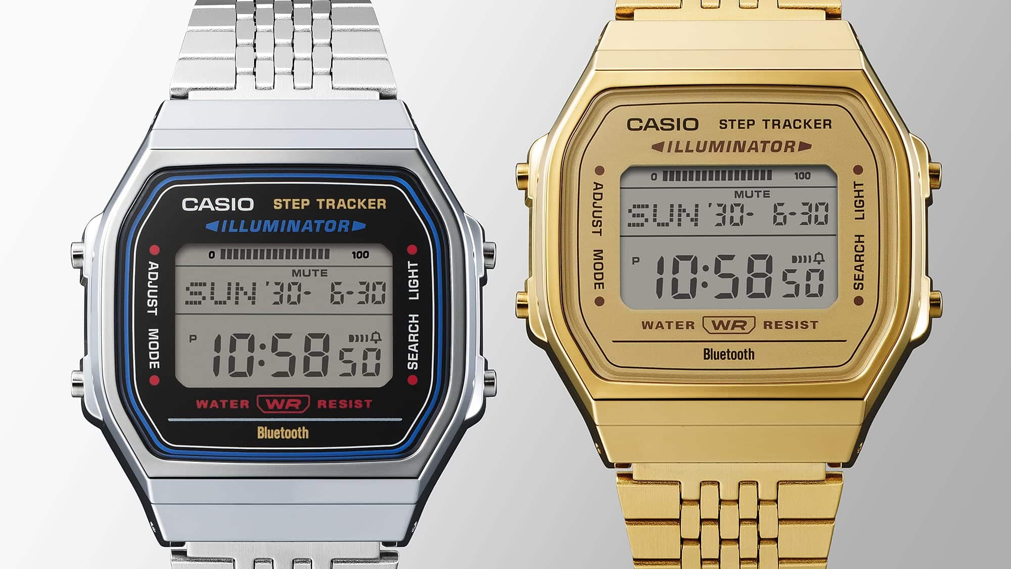 ABL-100WEG-9A Casio vintage Bluetooth unisex pulsera de acero inoxidable