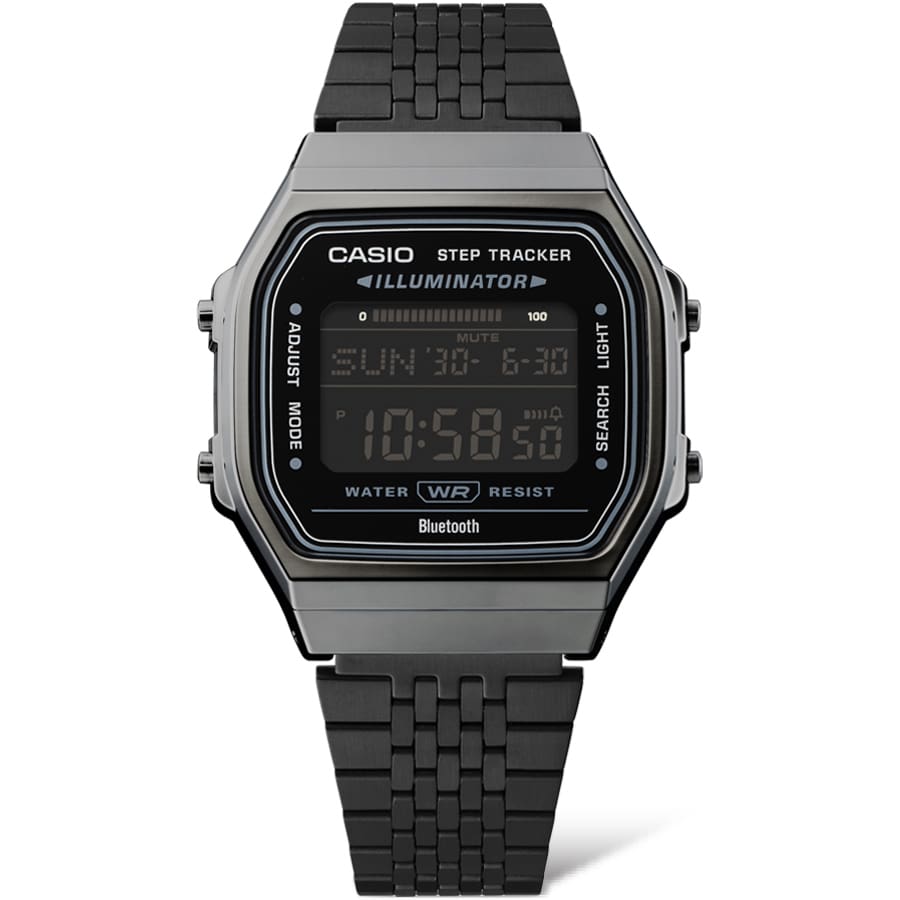 100WEGG-1B Casio Vintage con funciones Bluetooth reloj unisex pulsera de metal - Vista trasera