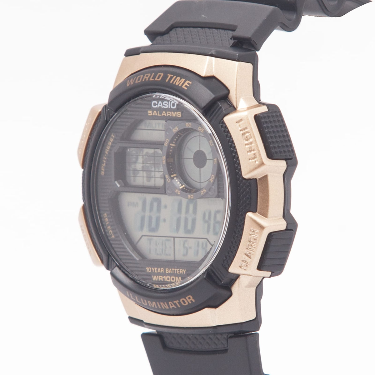 AE-1000W-1A3V Reloj Casio para Hombre, Illuminator Hora Mundial 10 Años de Batería - Negro