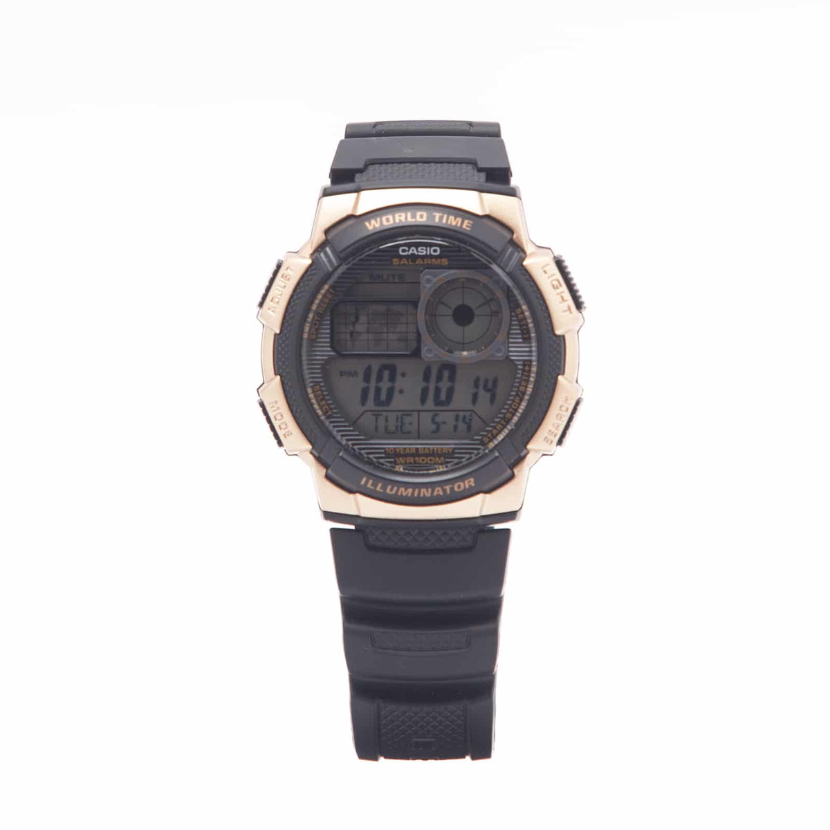AE-1000W-1A3V Reloj Casio para Hombre, Illuminator Hora Mundial 10 Años de Batería - Negro
