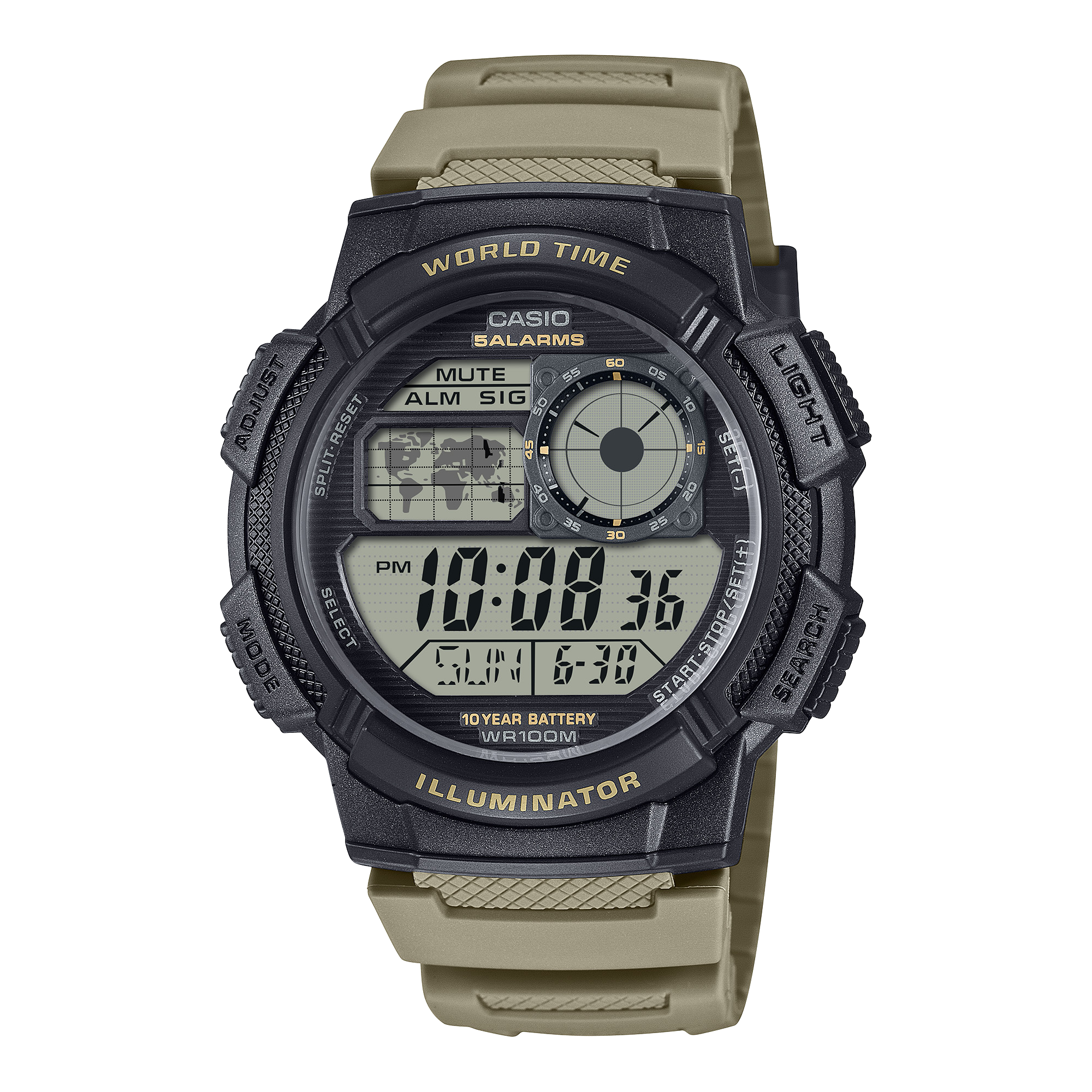 AE-1000W-5AV Reloj Casio de hombre correa de silicona 48 mm 10 años de bateria