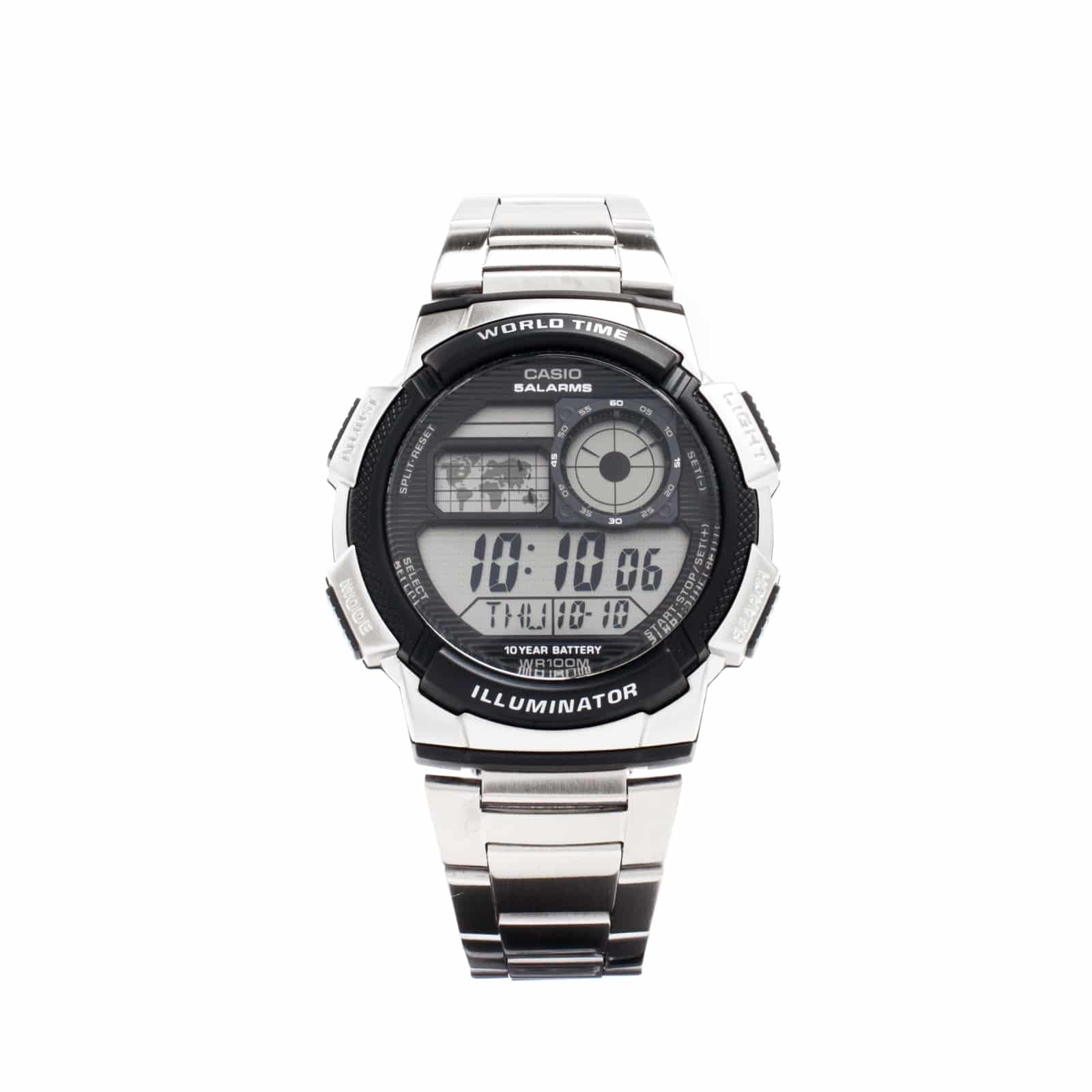 AE-1000WD Reloj Casio World Time Hombre Correa de Acero - Vista lateral