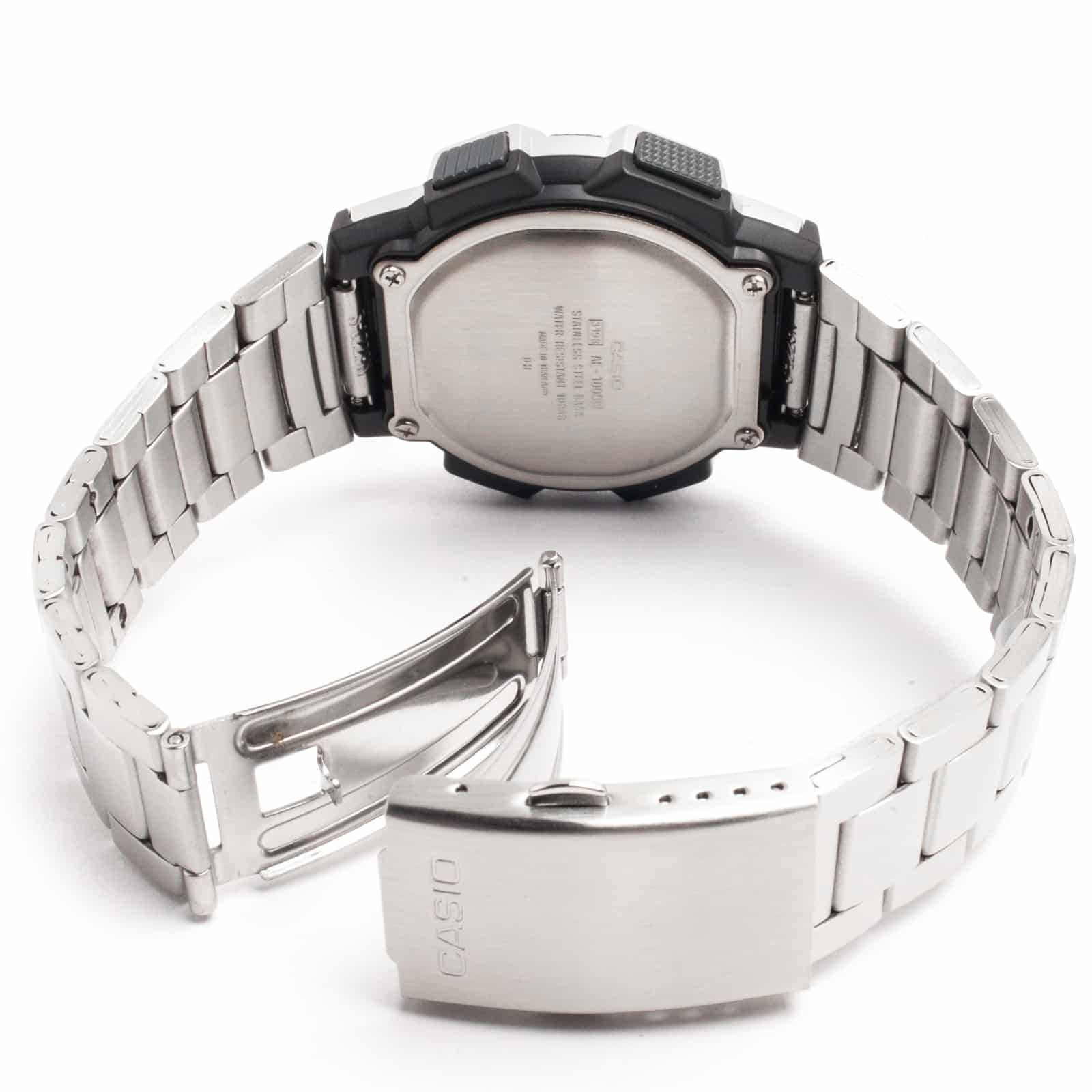 AE-1000WD Reloj Casio World Time Hombre Correa de Acero - Detalle de esfera